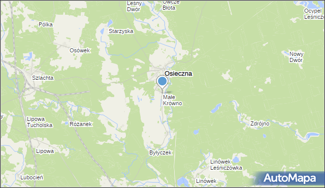 mapa Małe Krówno, Małe Krówno na mapie Targeo